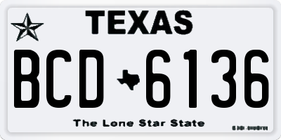 TX license plate BCD6136