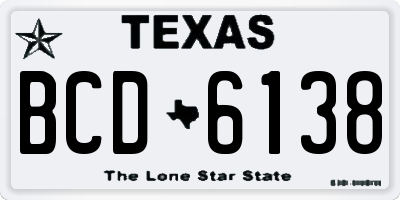 TX license plate BCD6138