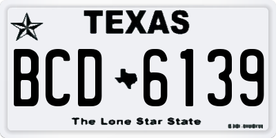 TX license plate BCD6139