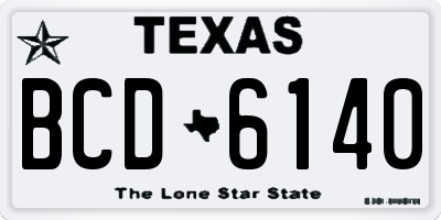 TX license plate BCD6140