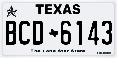 TX license plate BCD6143