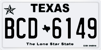 TX license plate BCD6149