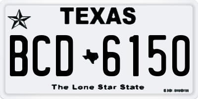 TX license plate BCD6150
