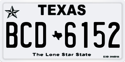 TX license plate BCD6152