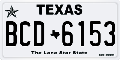 TX license plate BCD6153