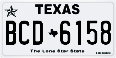TX license plate BCD6158