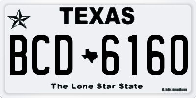 TX license plate BCD6160