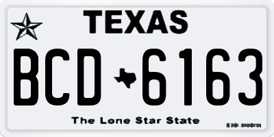 TX license plate BCD6163