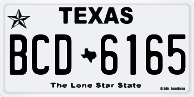 TX license plate BCD6165
