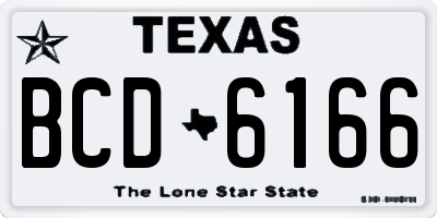 TX license plate BCD6166