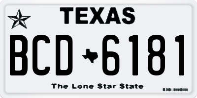 TX license plate BCD6181