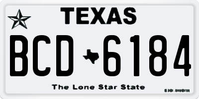 TX license plate BCD6184