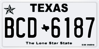 TX license plate BCD6187