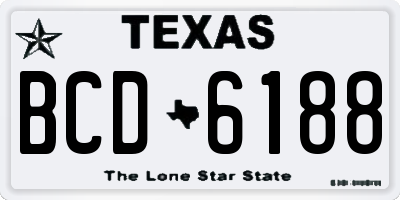 TX license plate BCD6188