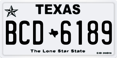 TX license plate BCD6189
