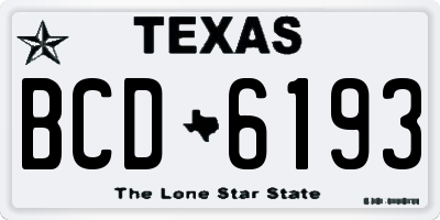 TX license plate BCD6193