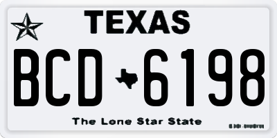TX license plate BCD6198