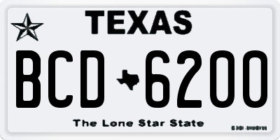 TX license plate BCD6200
