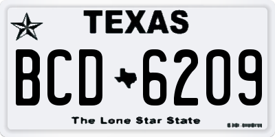 TX license plate BCD6209