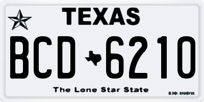 TX license plate BCD6210
