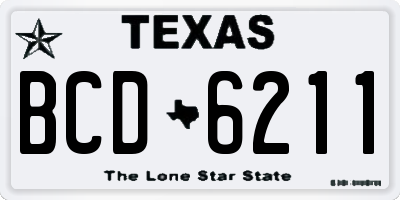 TX license plate BCD6211