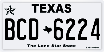 TX license plate BCD6224
