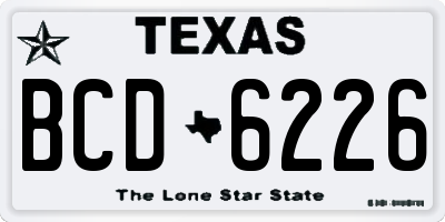 TX license plate BCD6226