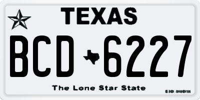 TX license plate BCD6227