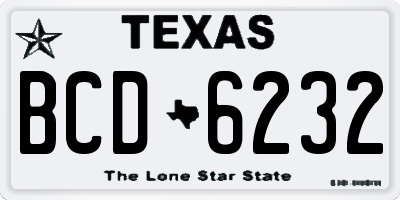 TX license plate BCD6232