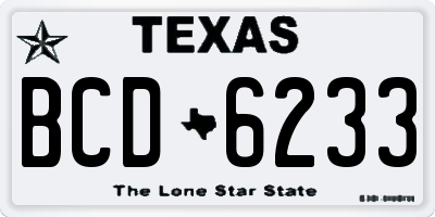 TX license plate BCD6233