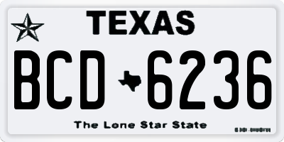 TX license plate BCD6236