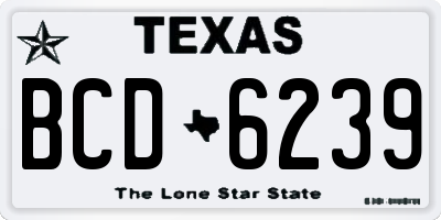 TX license plate BCD6239