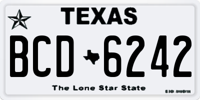 TX license plate BCD6242