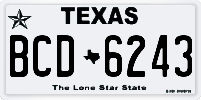 TX license plate BCD6243