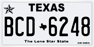 TX license plate BCD6248