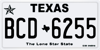 TX license plate BCD6255