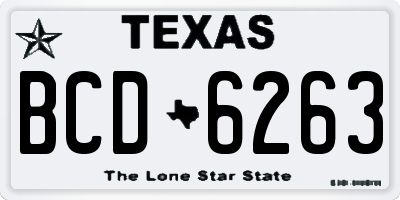 TX license plate BCD6263