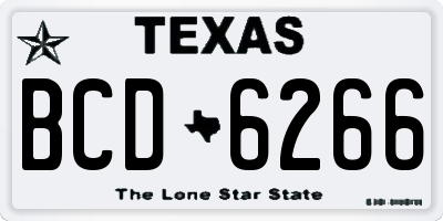 TX license plate BCD6266