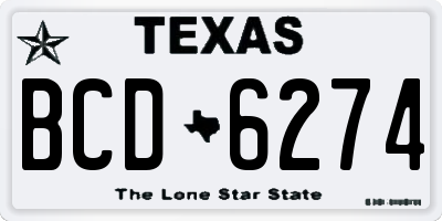 TX license plate BCD6274