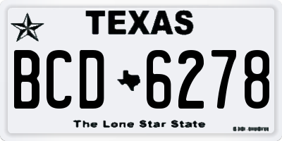 TX license plate BCD6278