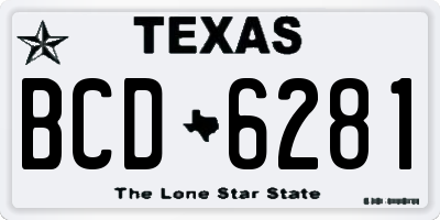 TX license plate BCD6281