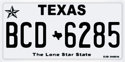 TX license plate BCD6285
