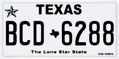 TX license plate BCD6288