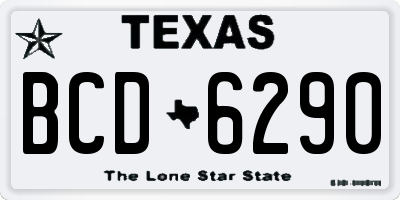 TX license plate BCD6290