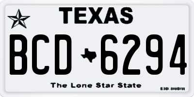 TX license plate BCD6294