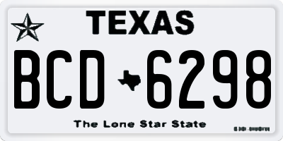 TX license plate BCD6298