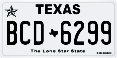 TX license plate BCD6299