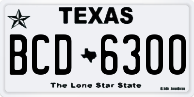 TX license plate BCD6300