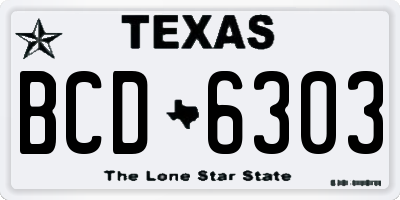 TX license plate BCD6303