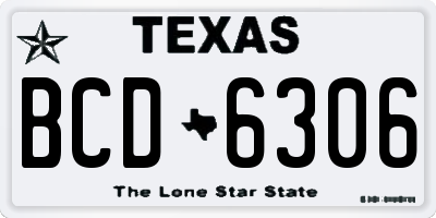 TX license plate BCD6306